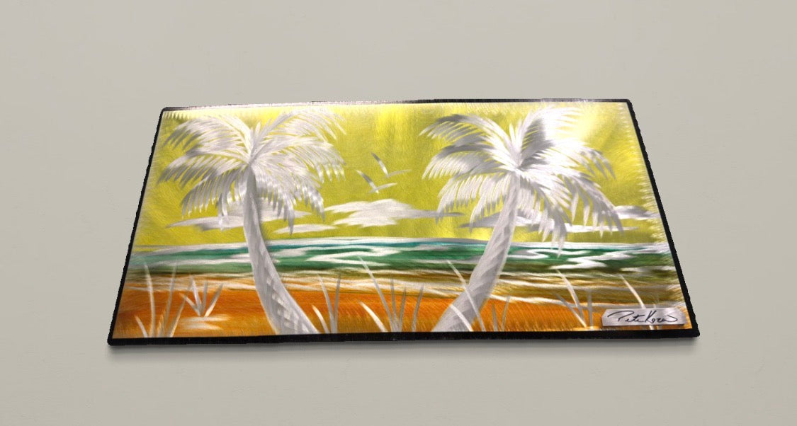Sunny sky.        12”x24” yellow edition. Original 1 available Pete Koza Metal Art