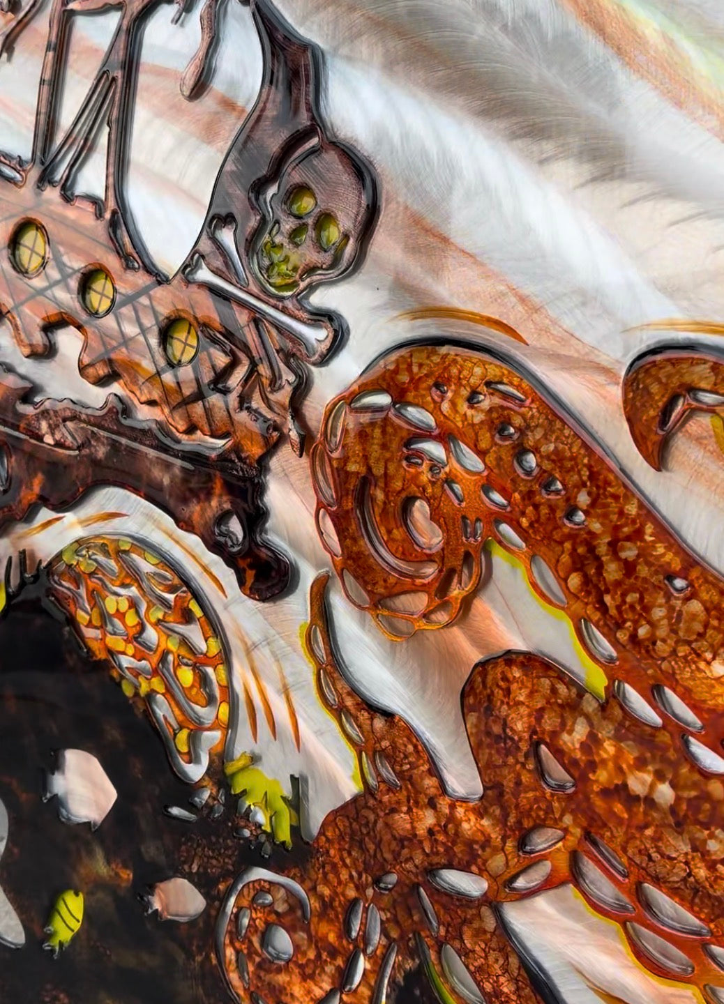 Special edition – one of a kind dash octopus metal art with epoxy resin coat Pete Koza Metal Art