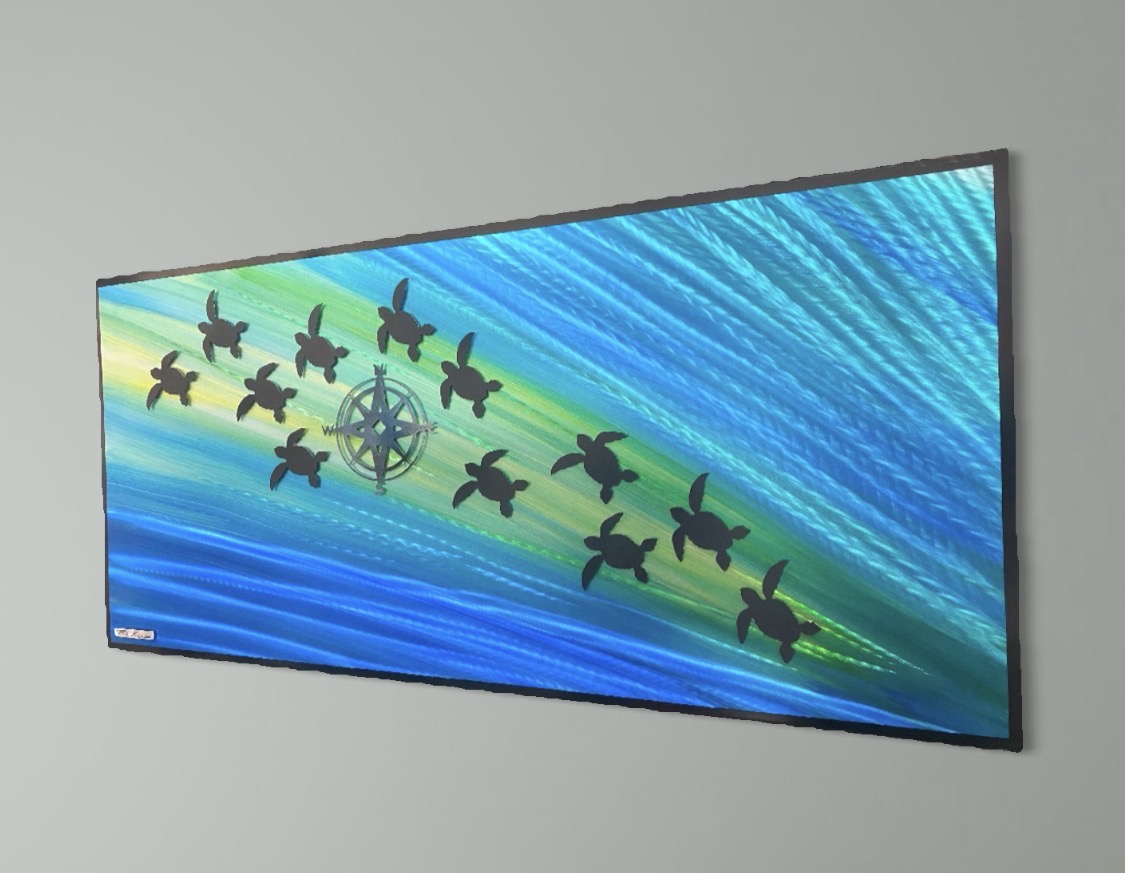 Sea Life Turtle Scene Pete Koza Metal Art