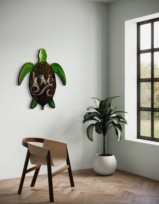 Turtle Love Pete Koza Metal Art