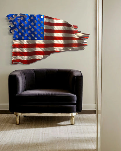 American flag Pete Koza Metal Art