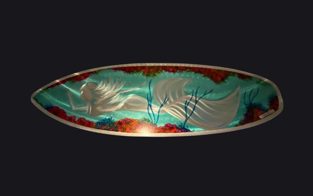 Mermaid Surfboard HAND MADE – Pete Koza Metal Art