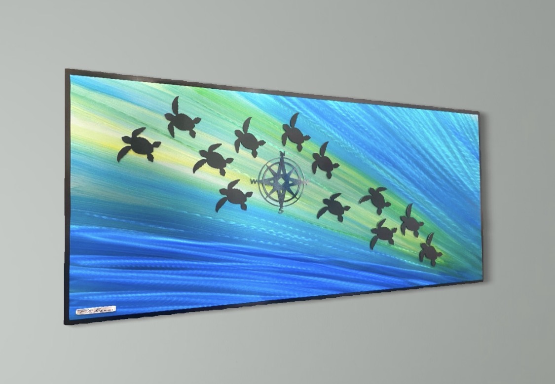 Sea Life Turtle Scene Pete Koza Metal Art