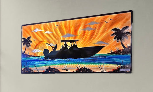 Boating Island Life Scene *One Of A Kind* (Popular) Special edition and Made to Order Now! PETE KOZA METAL ART
