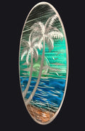 Palm Tree Island Oval Modern Wall Art PETE KOZA METAL ART