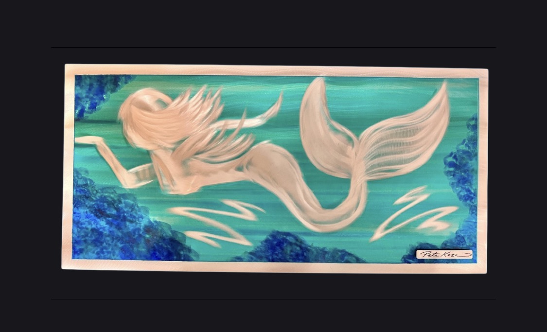 Nautical Blue Mermaid WALL ART Pete Koza Metal Art