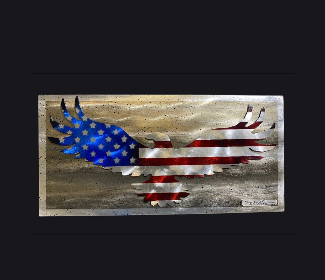USA Bald Eagle 12'' X 24'' PETE KOZA METAL ART