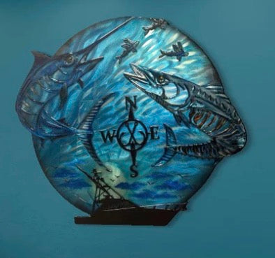Special Edition - One of a kind, Fish Dreams 40” Pete Koza Metal Art