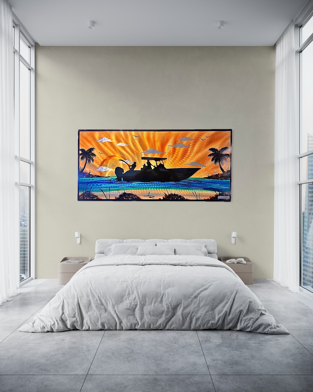 Boating Island Life Scene *One Of A Kind* (Popular) Special edition and Made to Order Now! PETE KOZA METAL ART
