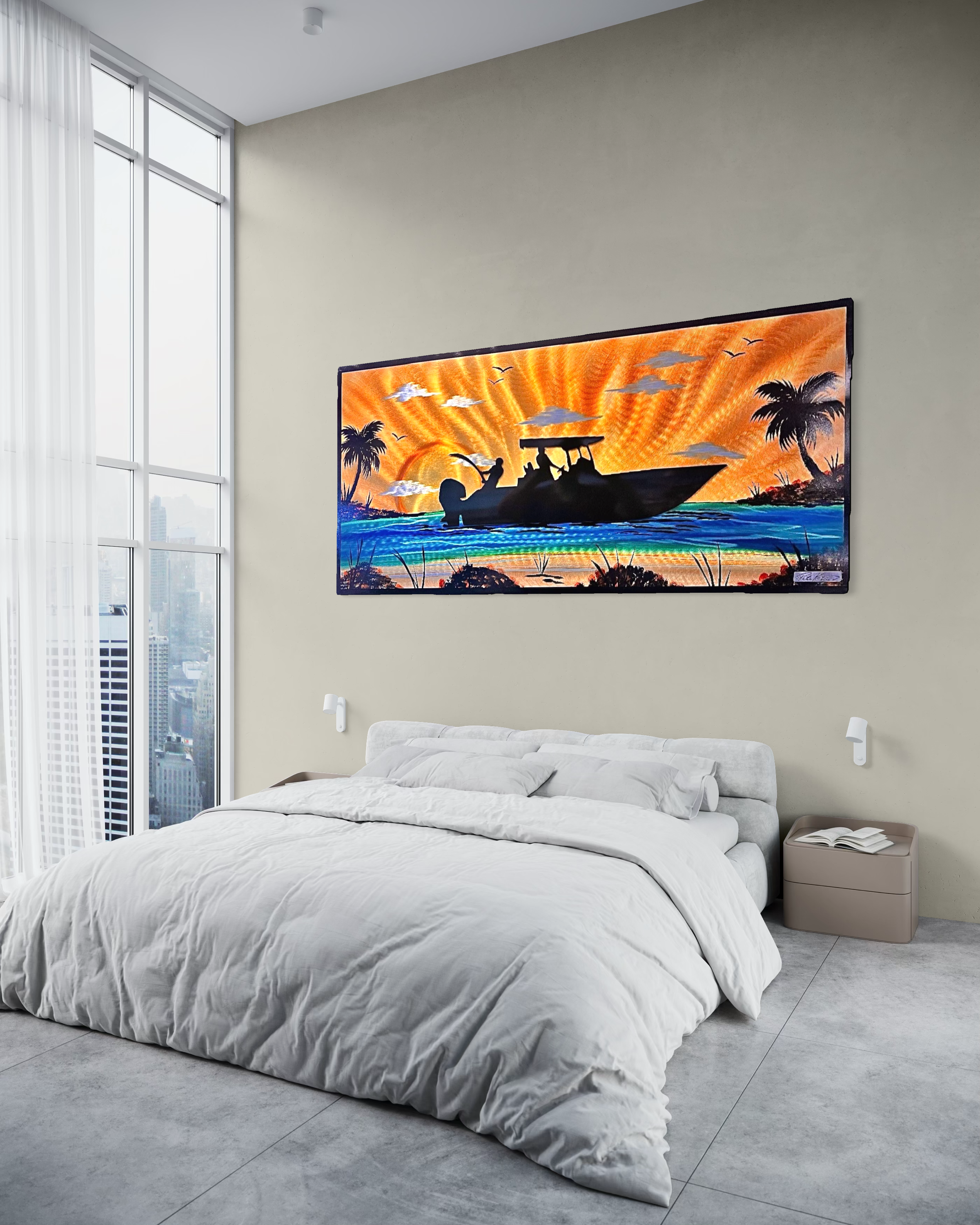 Boating Island Life Scene *One Of A Kind* (Popular) Special edition and Made to Order Now! PETE KOZA METAL ART