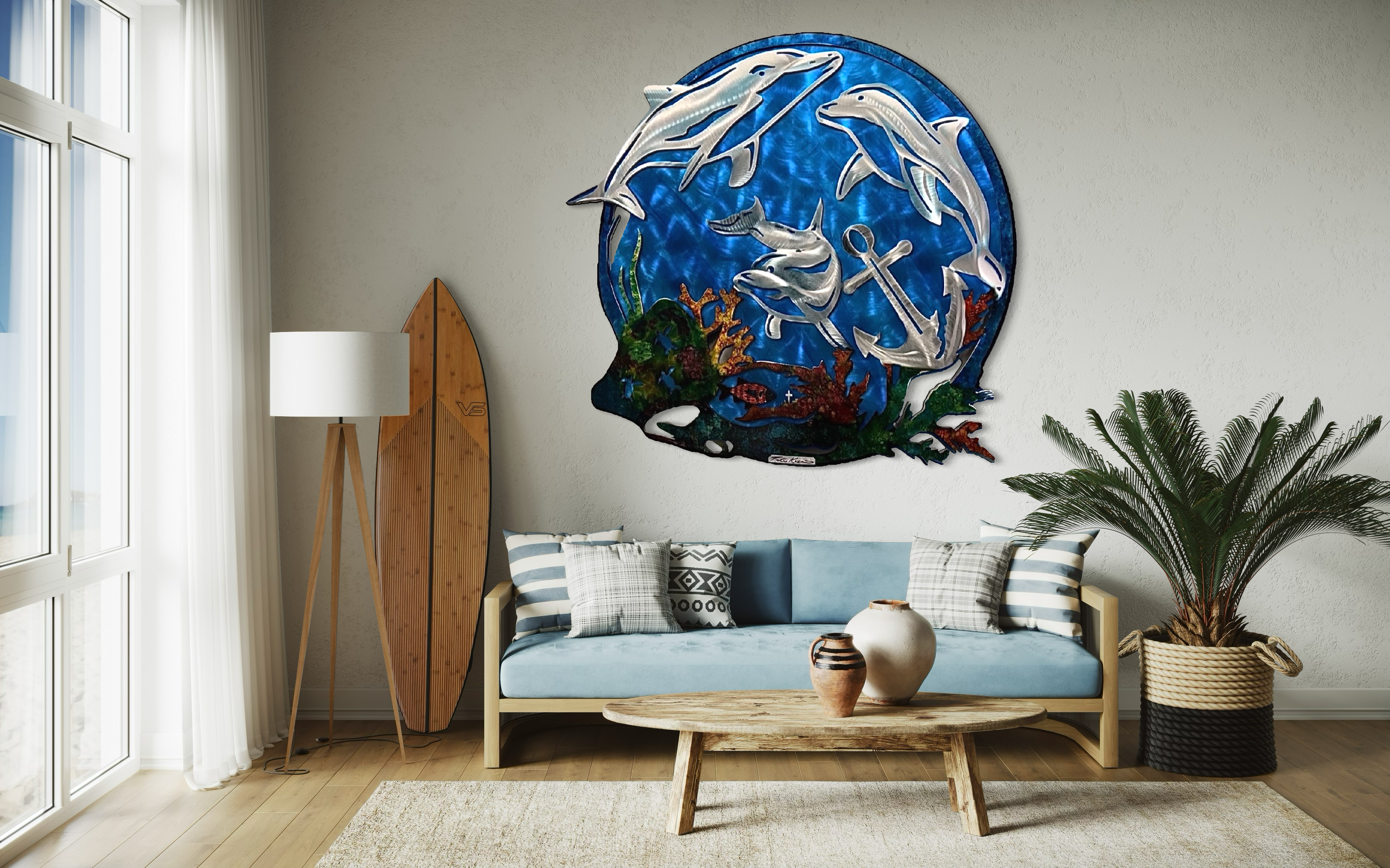 Dolphin delight Pete Koza Metal Art