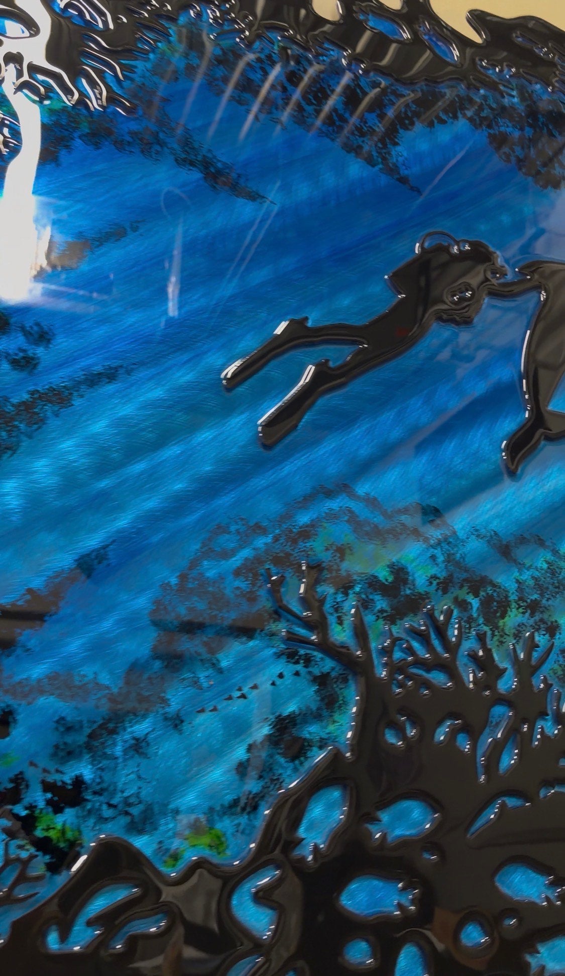ONE OF A KIND - SPECIAL EDITION - DEEP DIVE INTO THE BLUE 40'' Pete Koza Metal Art