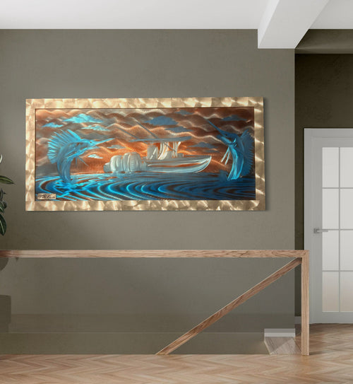 *New Sailfish Dream Hand Etched Edition *One Of A Kind* PETE KOZA METAL ART