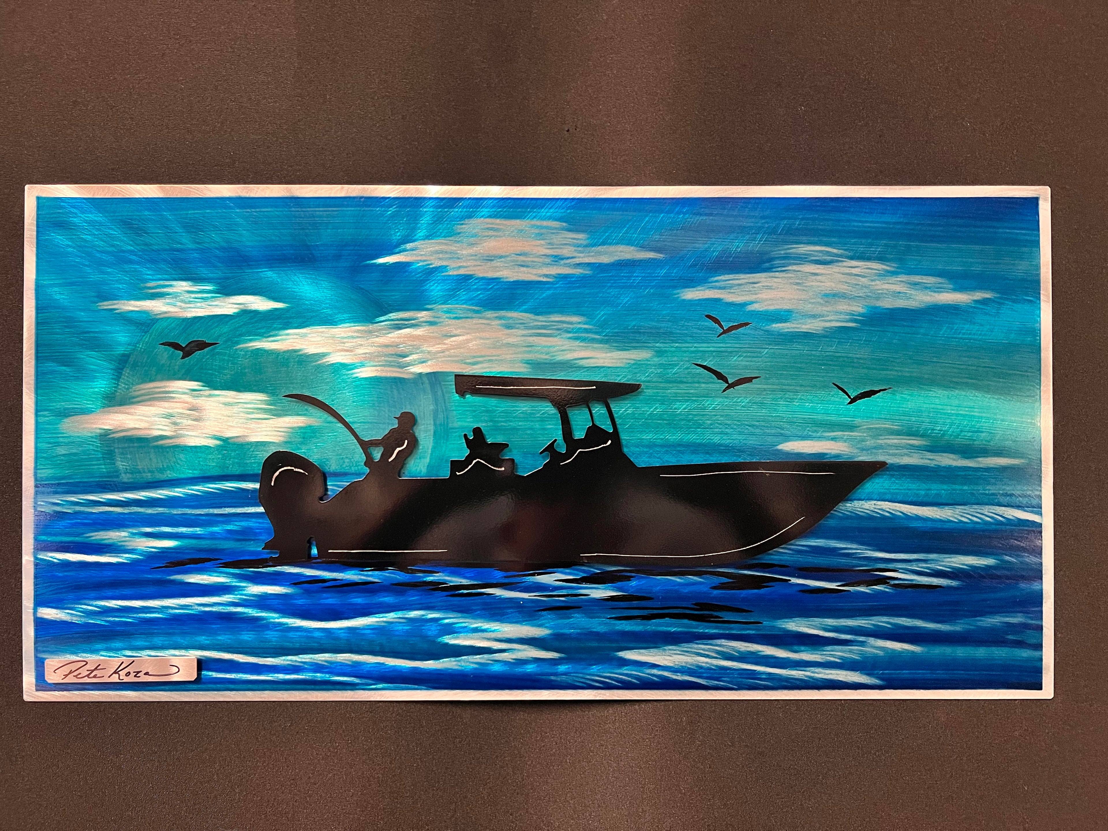 Fishing Day Scene PETE KOZA METAL ART