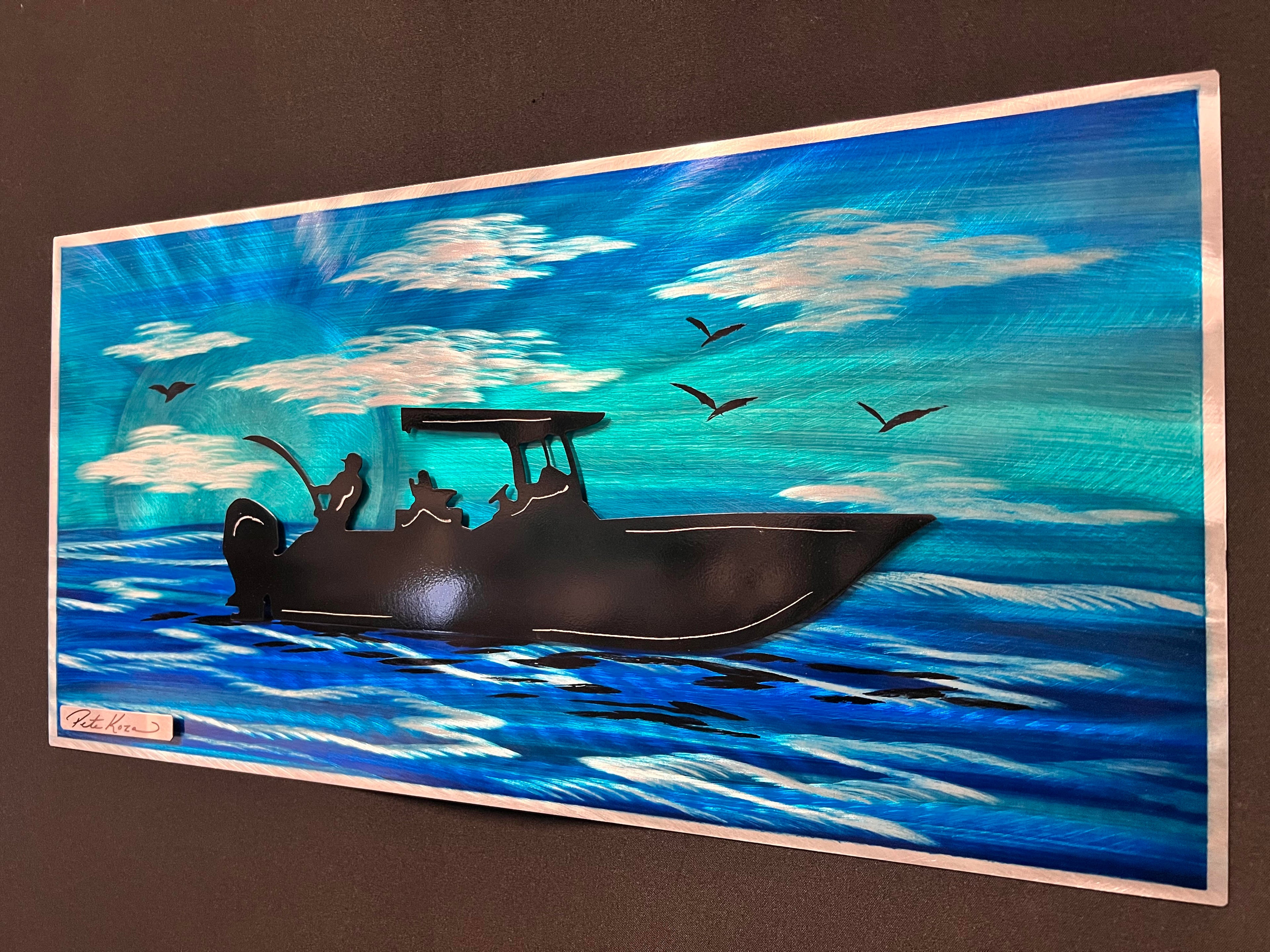 Fishing Day Scene PETE KOZA METAL ART