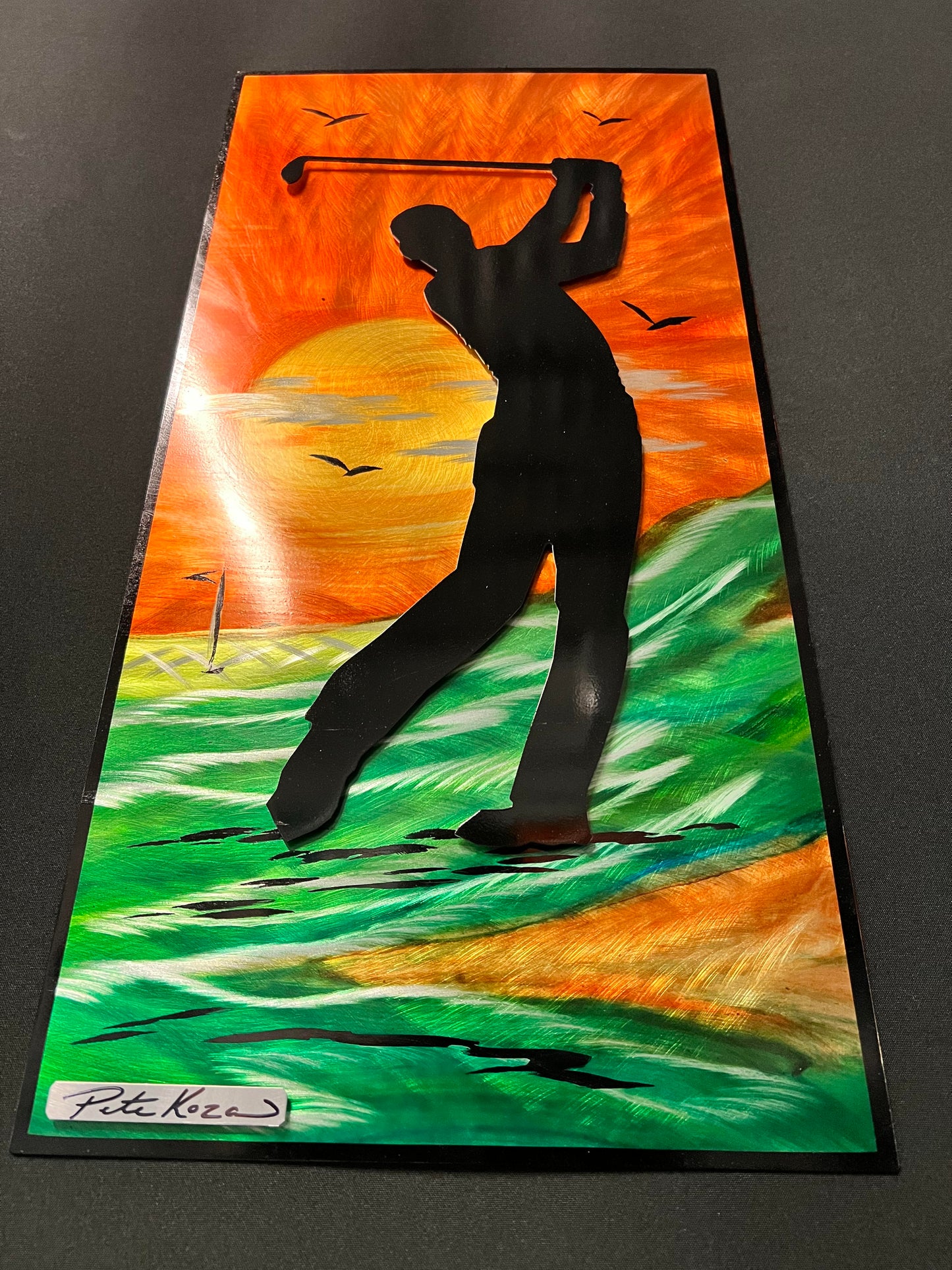 Golfing Life Scene - Pete Koza Metal Art