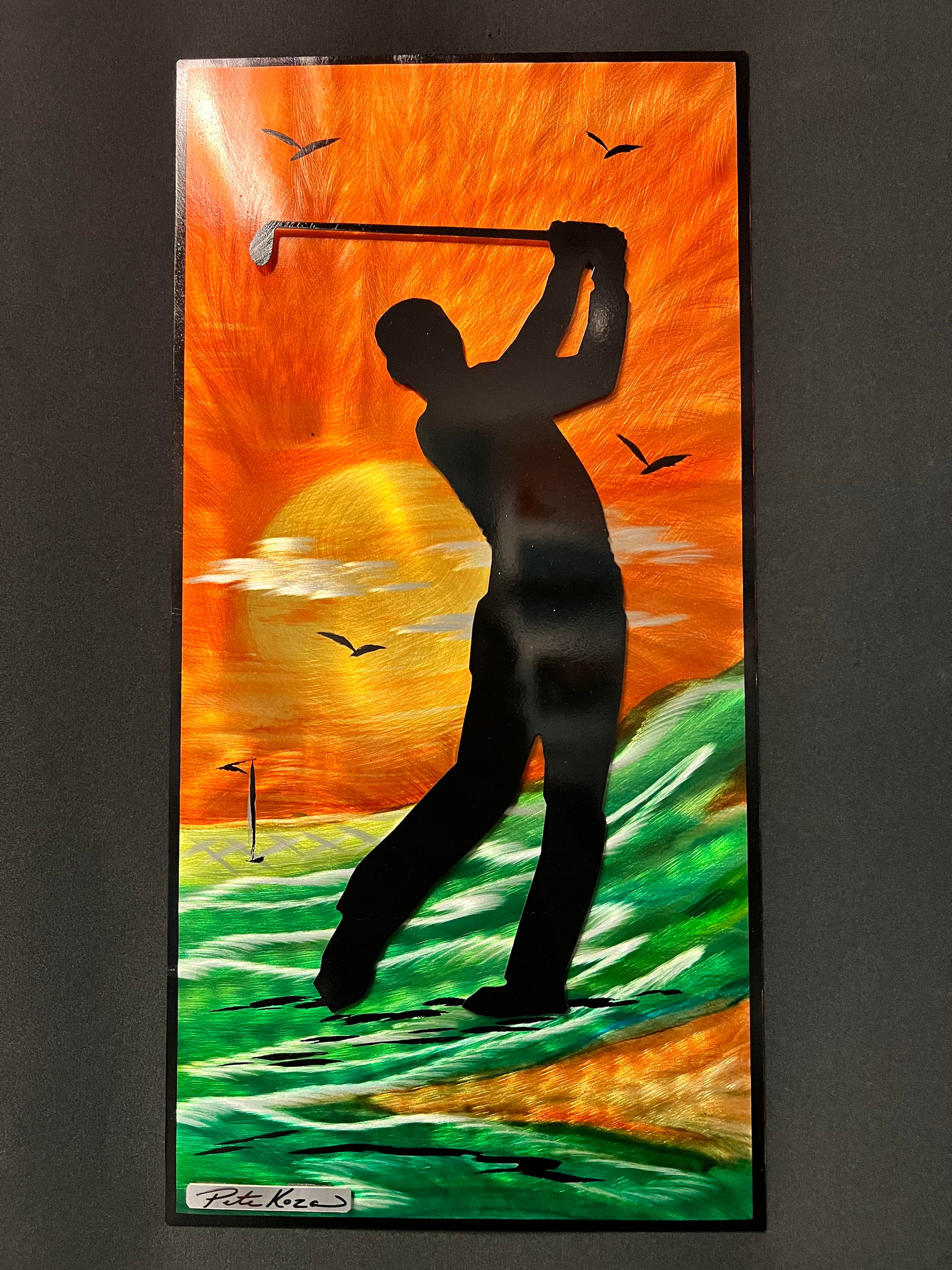 Golfing Life Scene - Pete Koza Metal Art