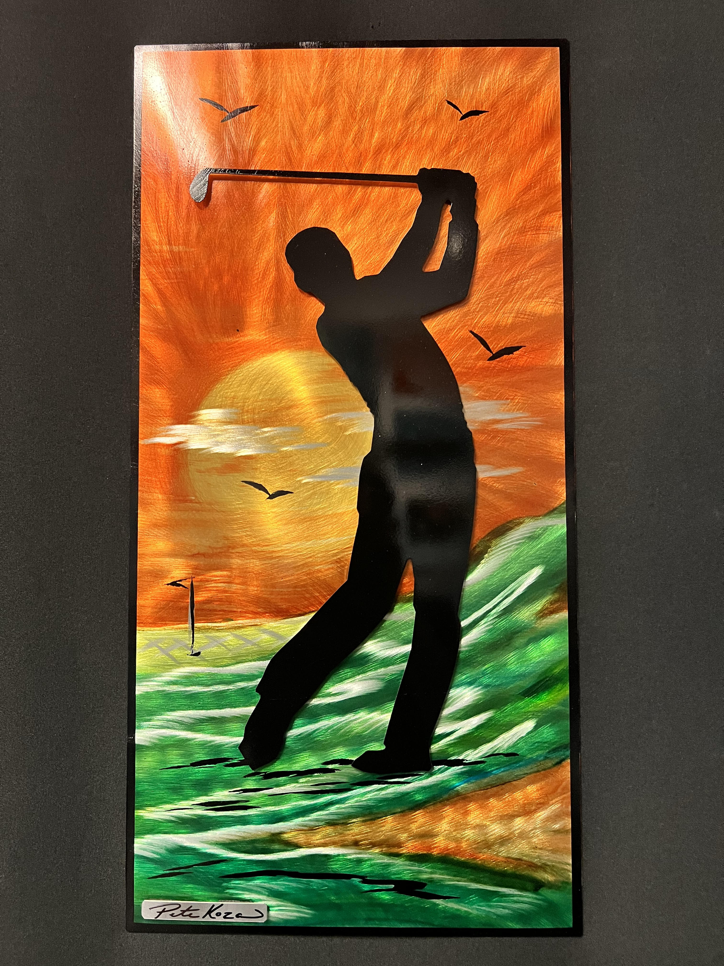 Golfing Life Scene PETE KOZA METAL ART