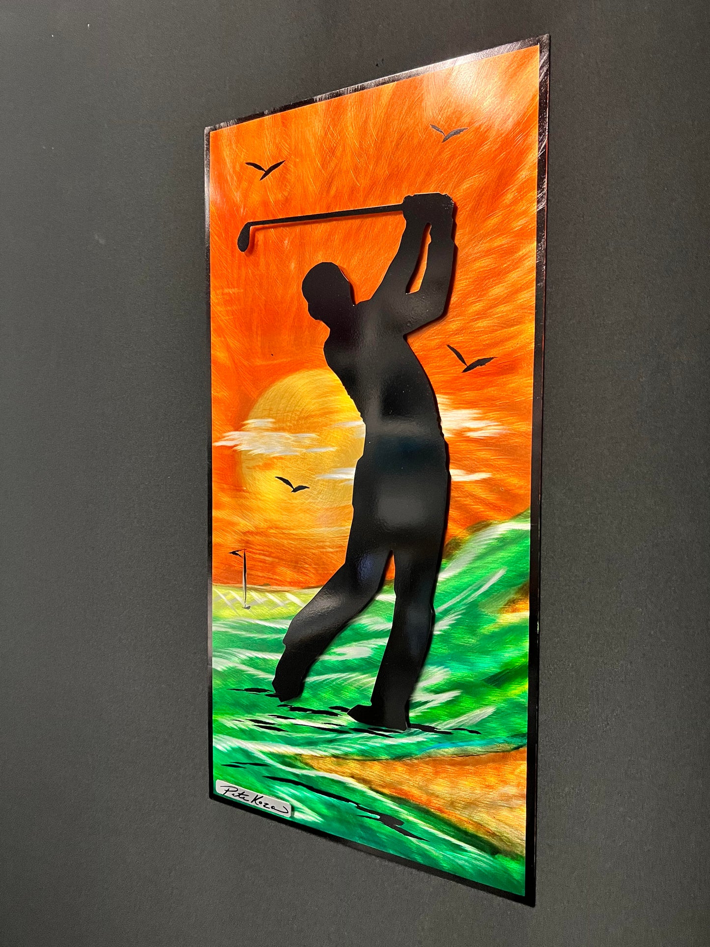 Golfing Life Scene - Pete Koza Metal Art