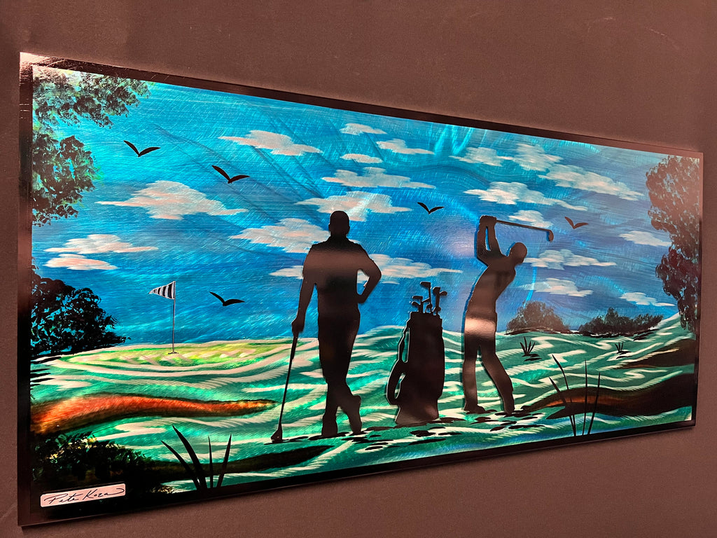 Golfing Under The Blue Skies PETE KOZA METAL ART