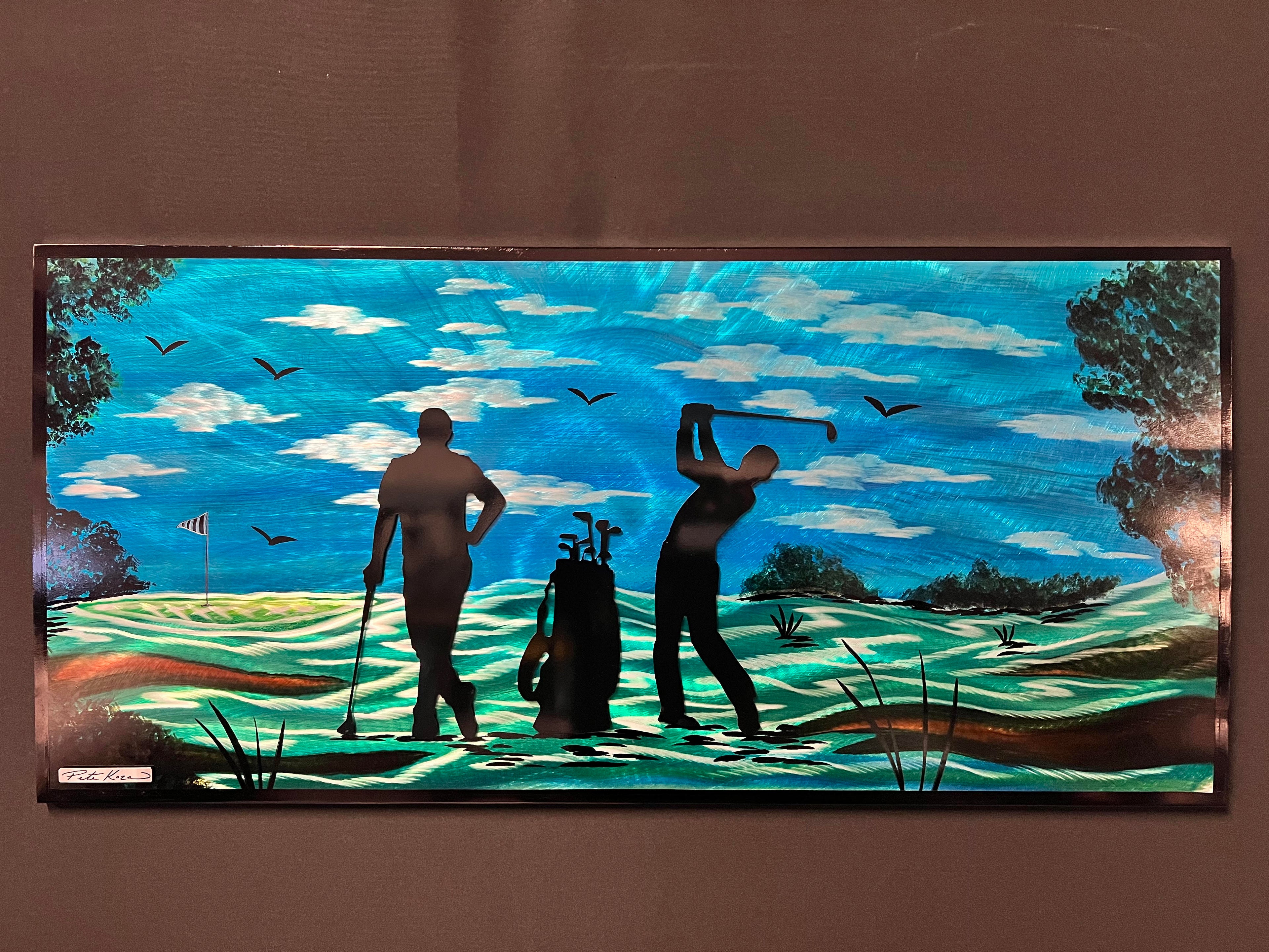 Golfing Under The Blue Skies PETE KOZA METAL ART