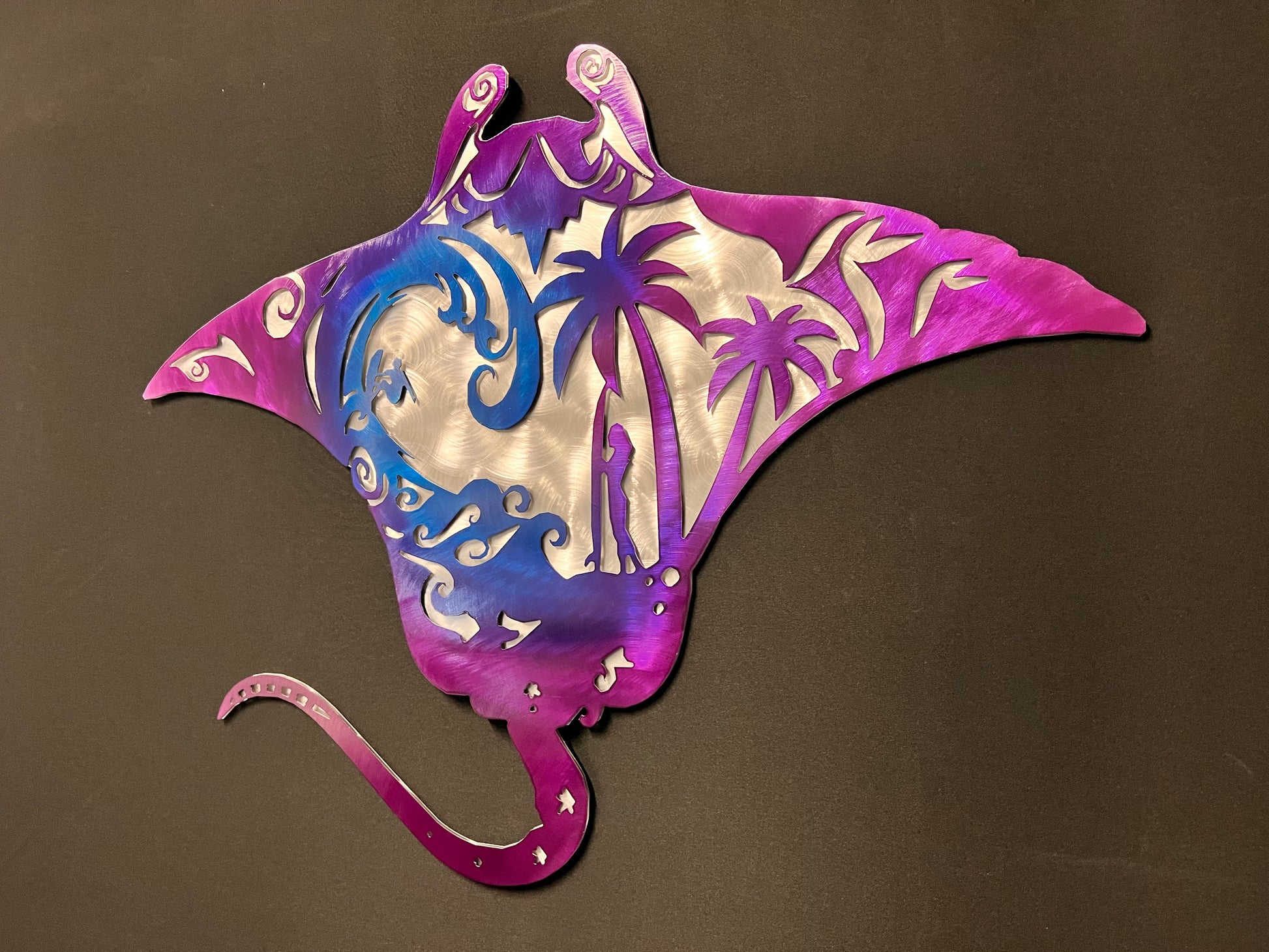 Purple Ocean Stingray PETE KOZA METAL ART