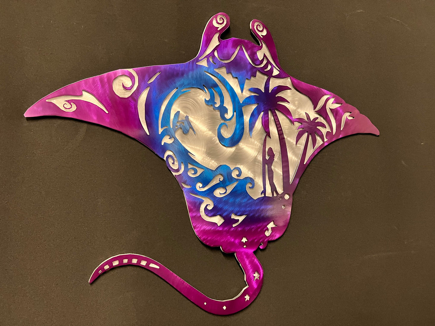 Purple Ocean Stingray - Pete Koza Metal Art
