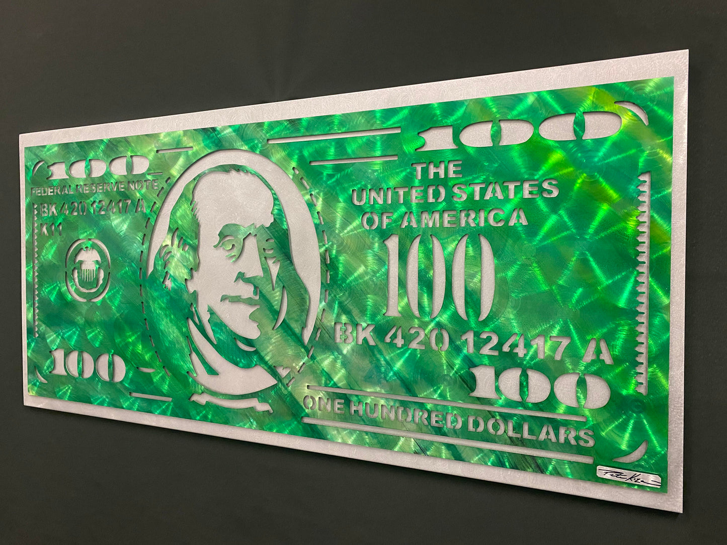 $100 Bill PETE KOZA METAL ART