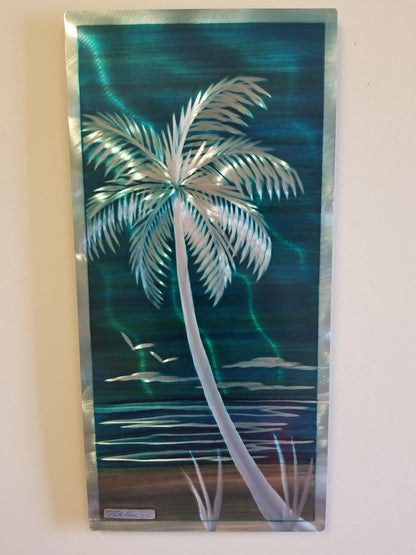Light Blue Bimini Palm Tree PETE KOZA METAL ART