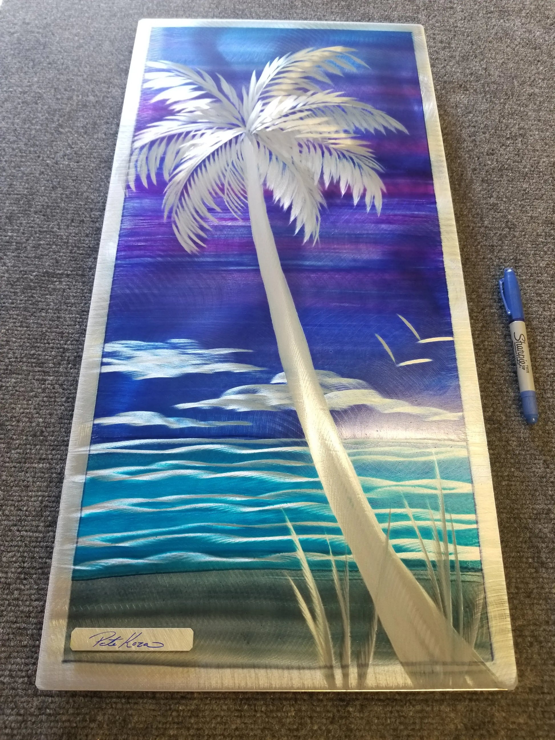 Tropical Purple Palm PETE KOZA METAL ART
