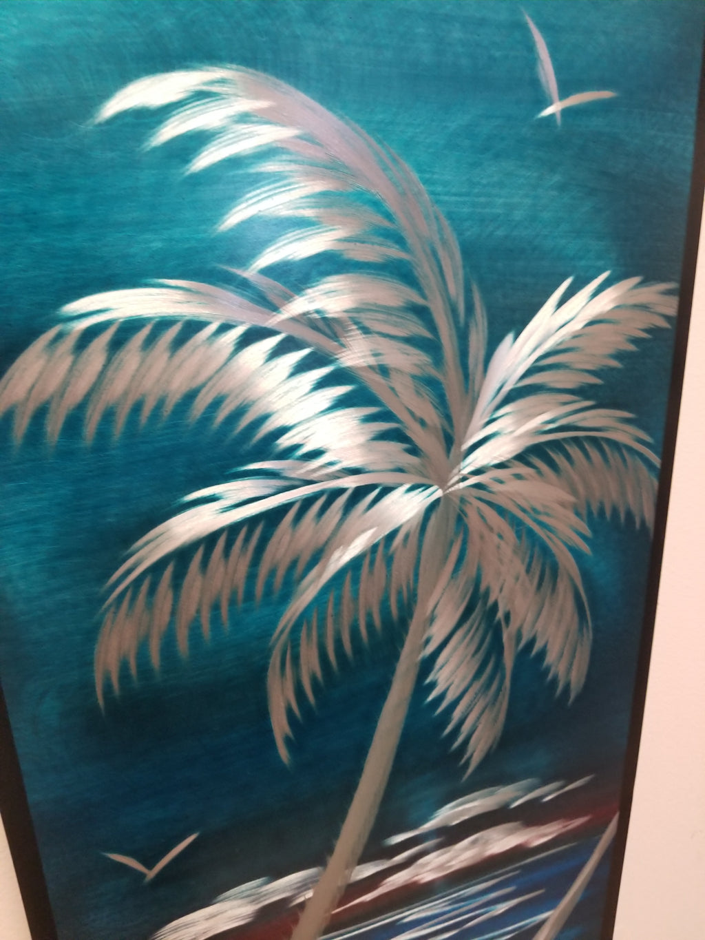 Vertical Palms Sunburst 12"x 24" PETE KOZA METAL ART