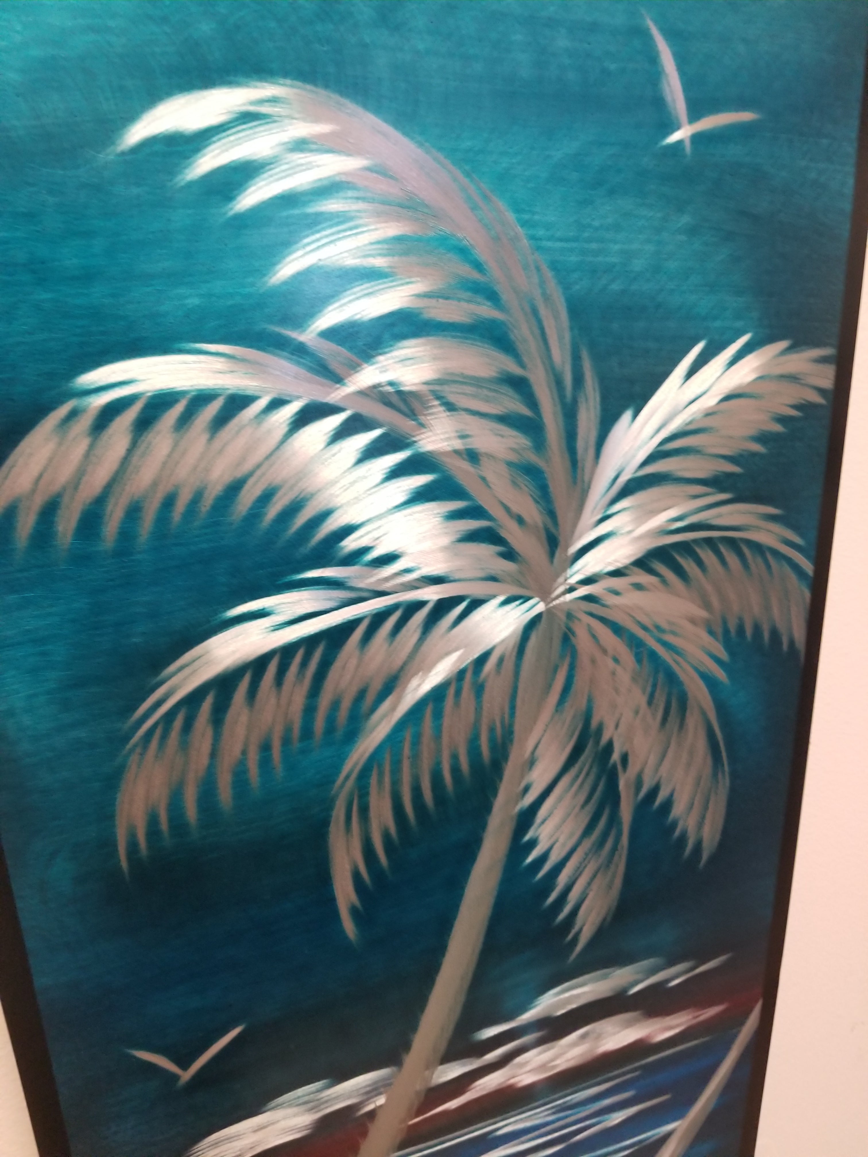 Vertical Palms Sunburst 12"x 24" PETE KOZA METAL ART