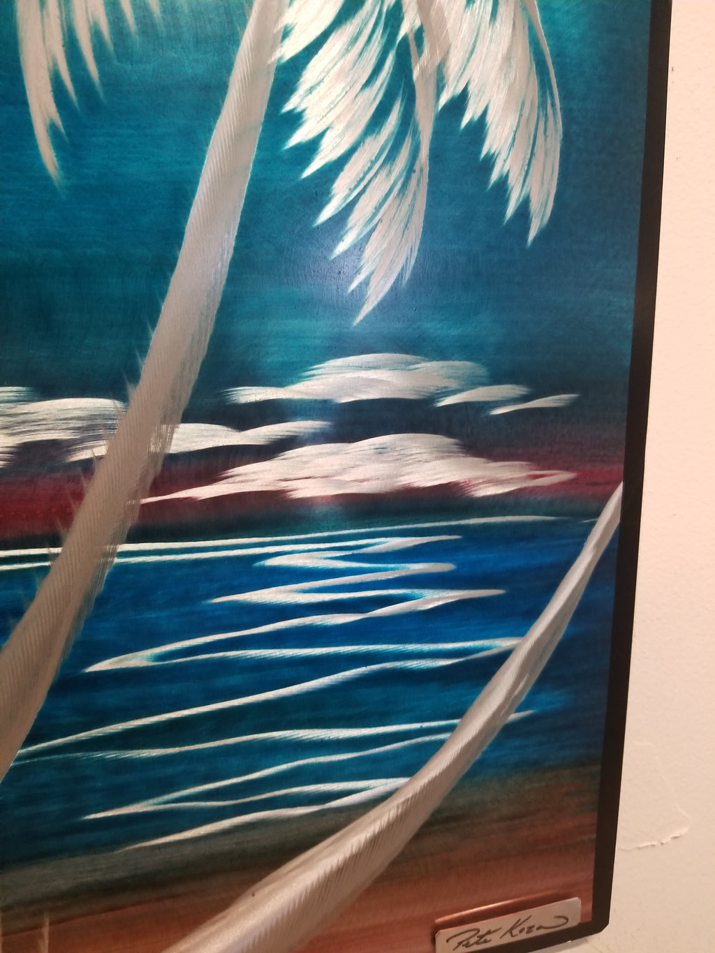Vertical Palms Sunburst 12"x 24" PETE KOZA METAL ART