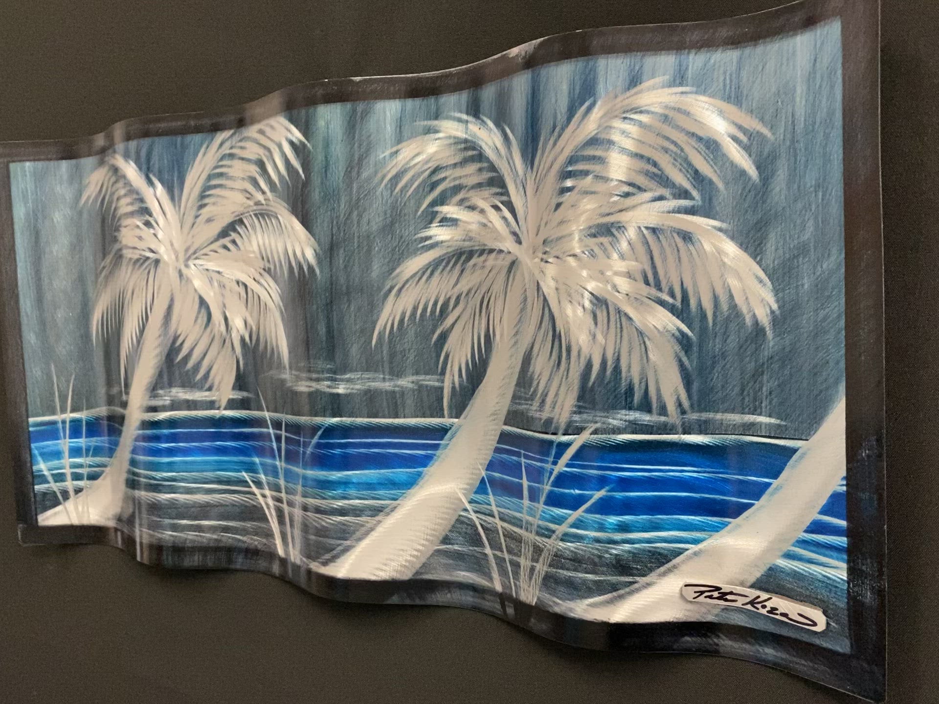 Tropical Blue Palms Ripple Effect