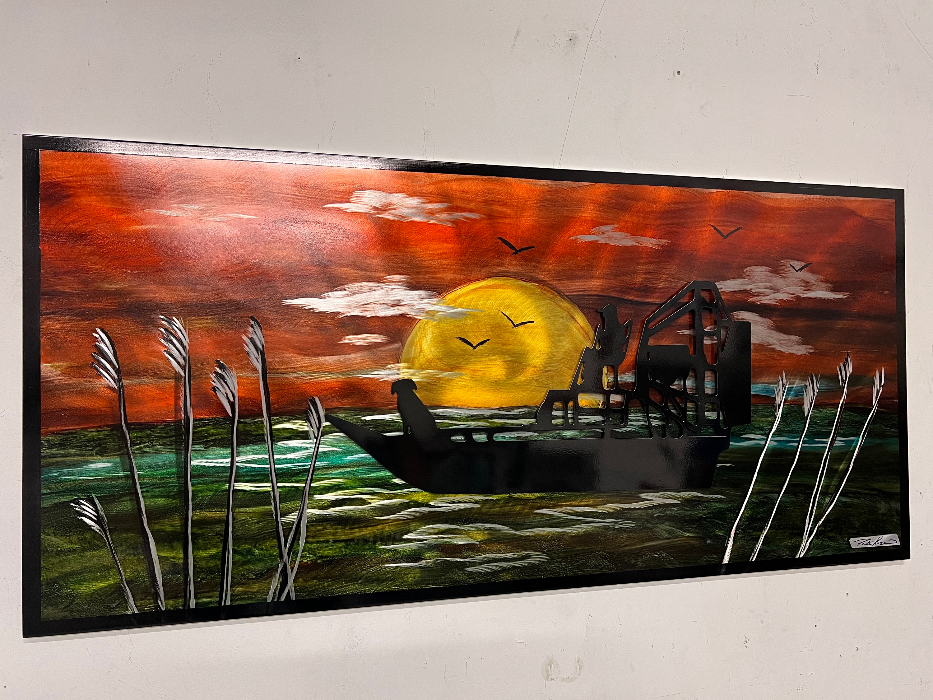Man's Best Friend Air Boat Edition "One Of A Kind" Pete Koza Metal Art
