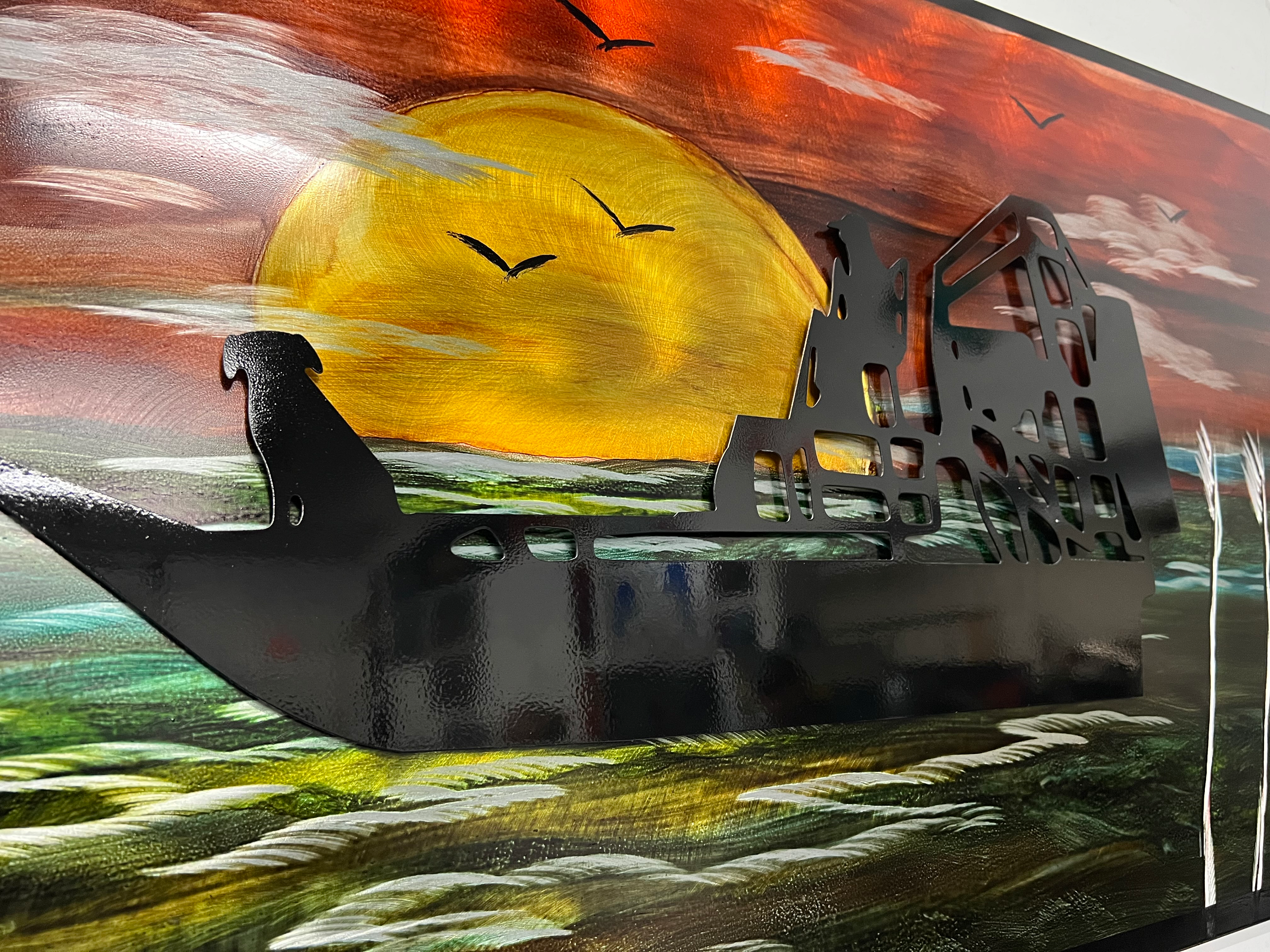 Man's Best Friend Air Boat Edition "One Of A Kind" Pete Koza Metal Art