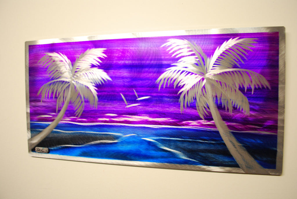 Purple passion Island 12"x24" PETE KOZA METAL ART