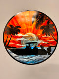 Fishing Sunset Vibes "One Of A Kind" Pete Koza Metal Art