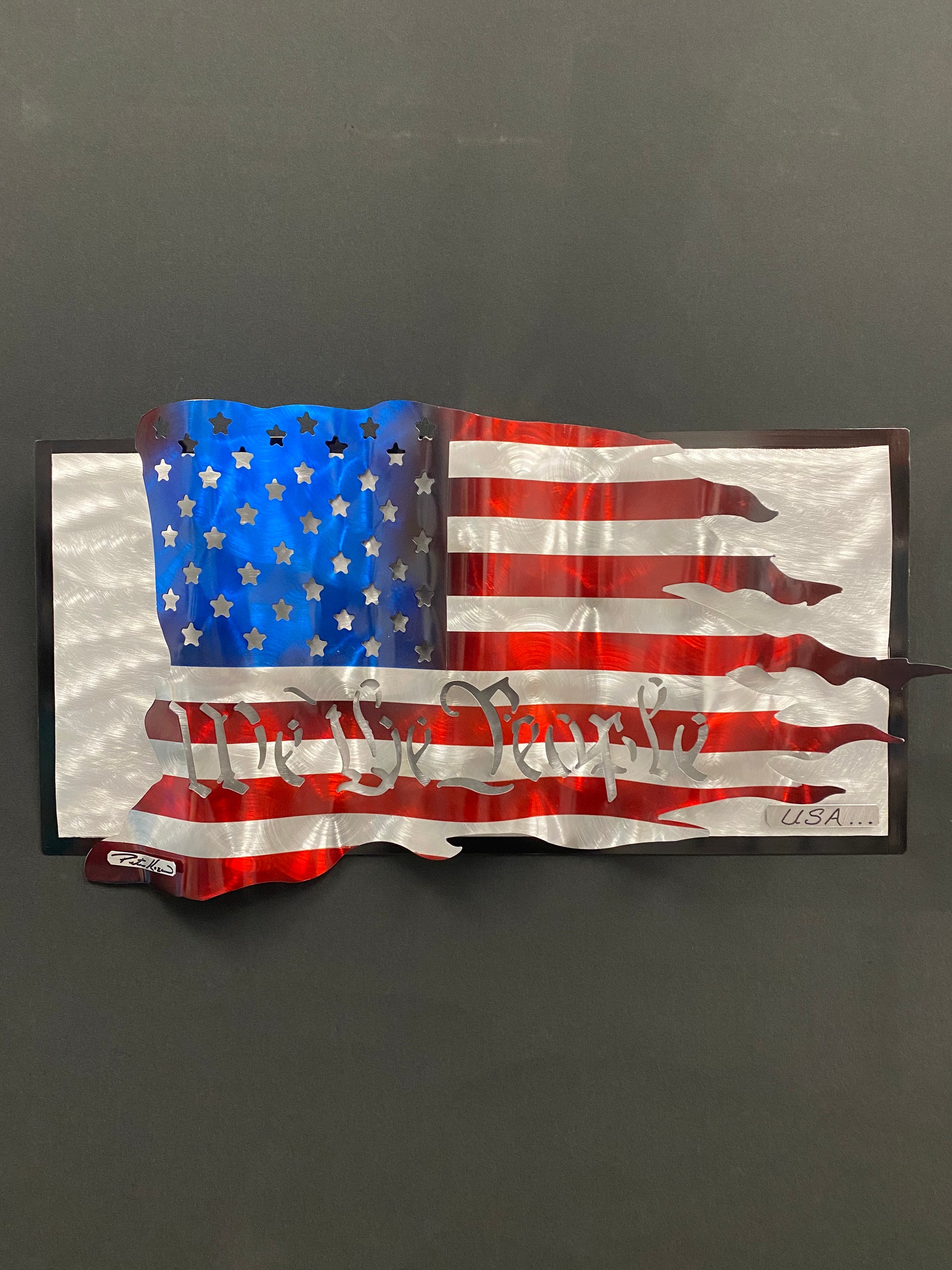 We The People American Flag PETE KOZA METAL ART