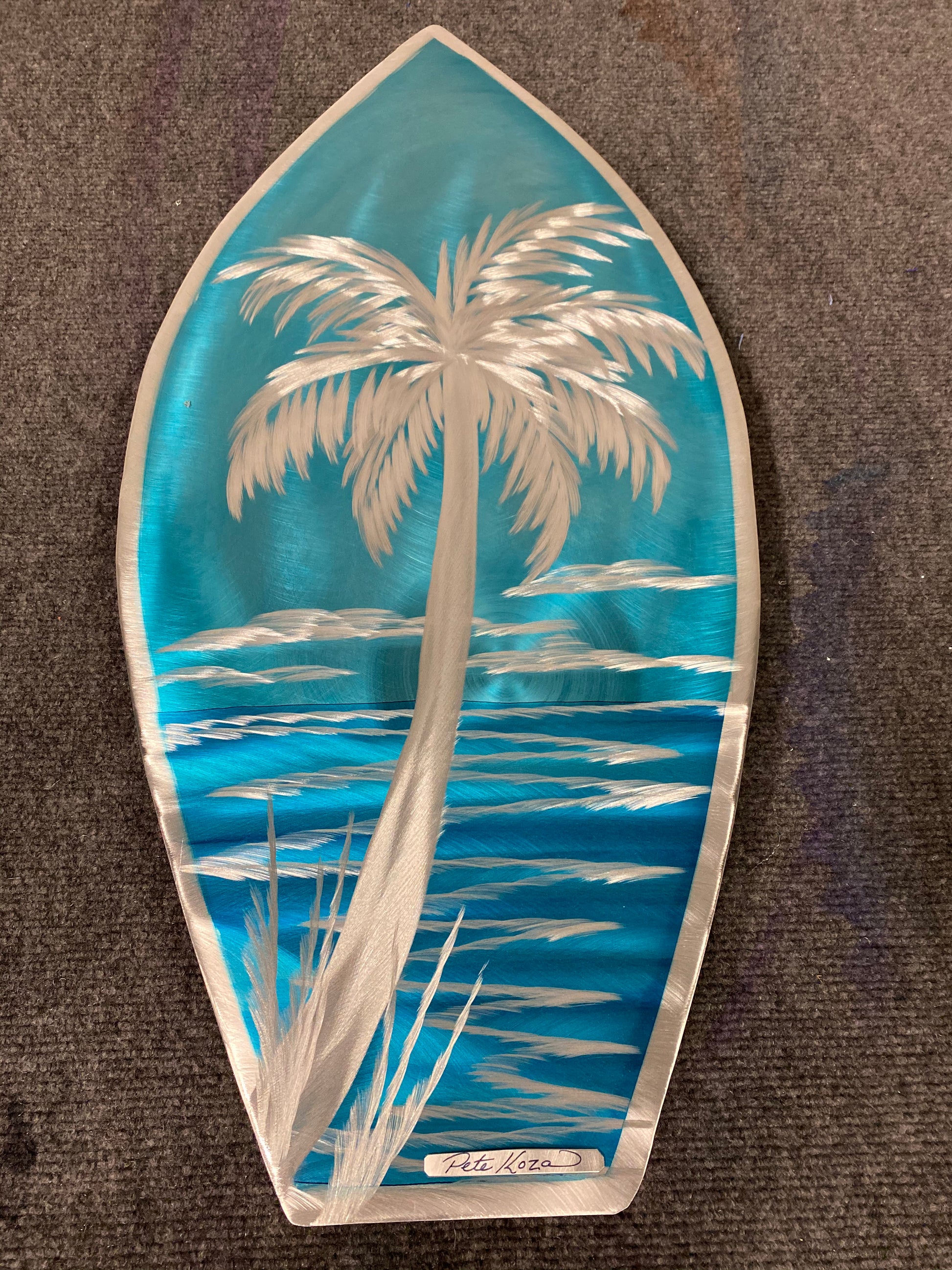 Mini Surfboard PETE KOZA METAL ART