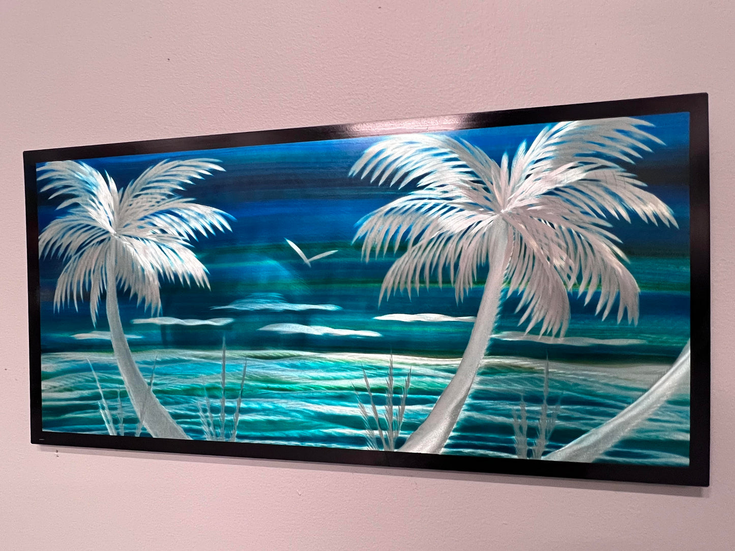 Blue Waves Palm Scene PETE KOZA METAL ART