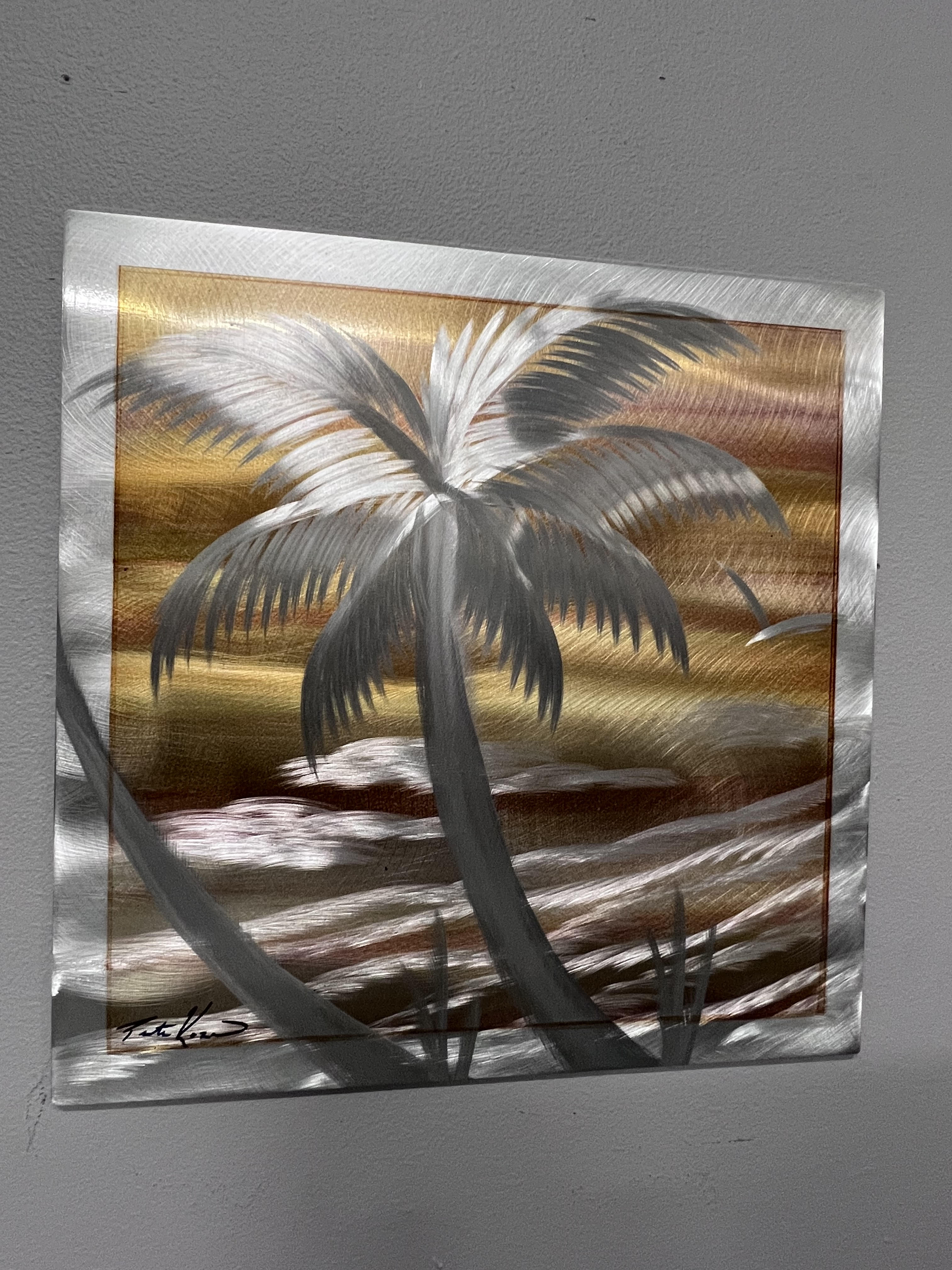 Golden Beach Palms Pete Koza Metal Art