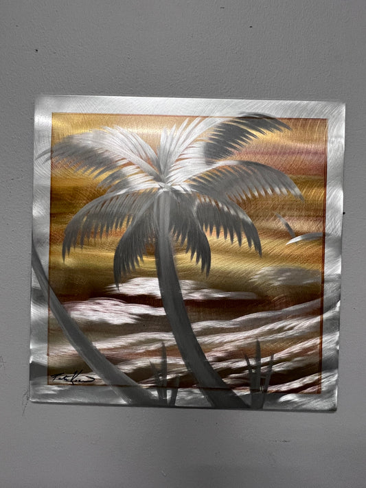 Golden Beach Palms Pete Koza Metal Art