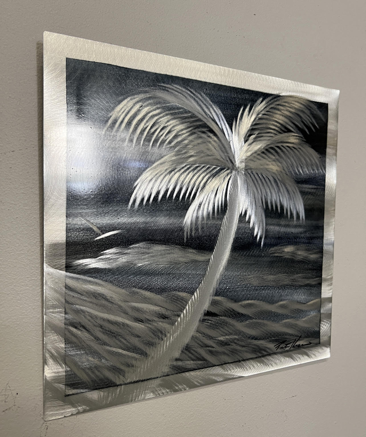 Grey Shadow Palm Pete Koza Metal Art