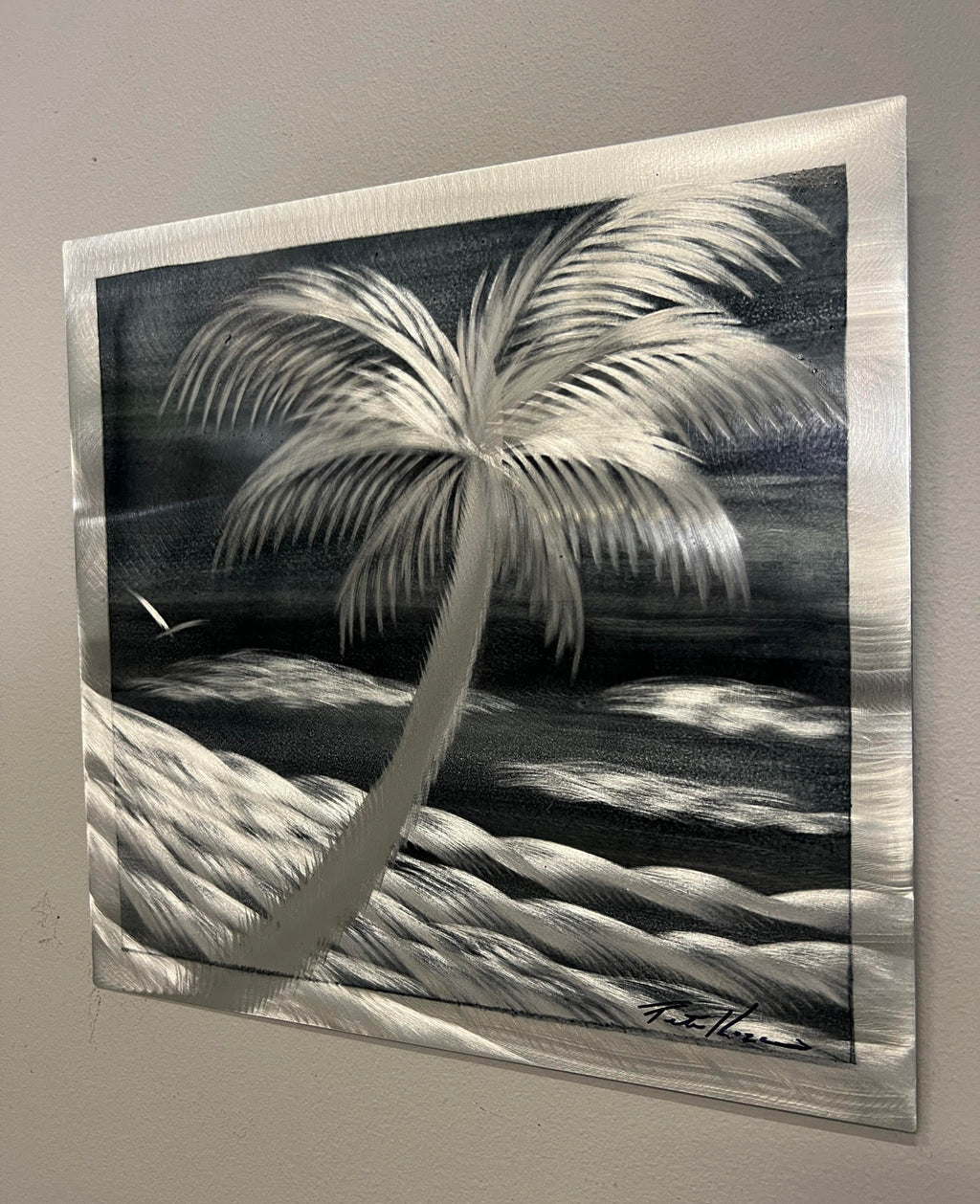 Grey Shadow Palm Pete Koza Metal Art