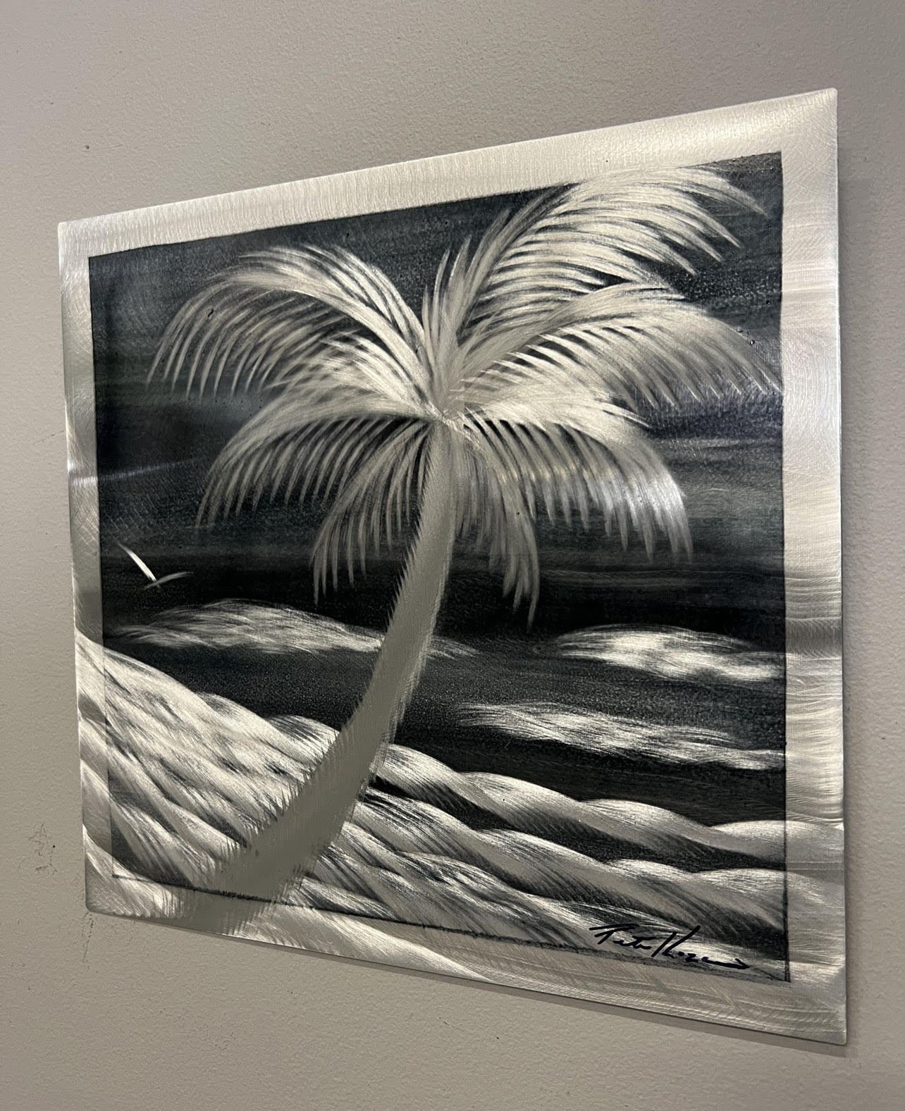 Grey Shadow Palm Pete Koza Metal Art