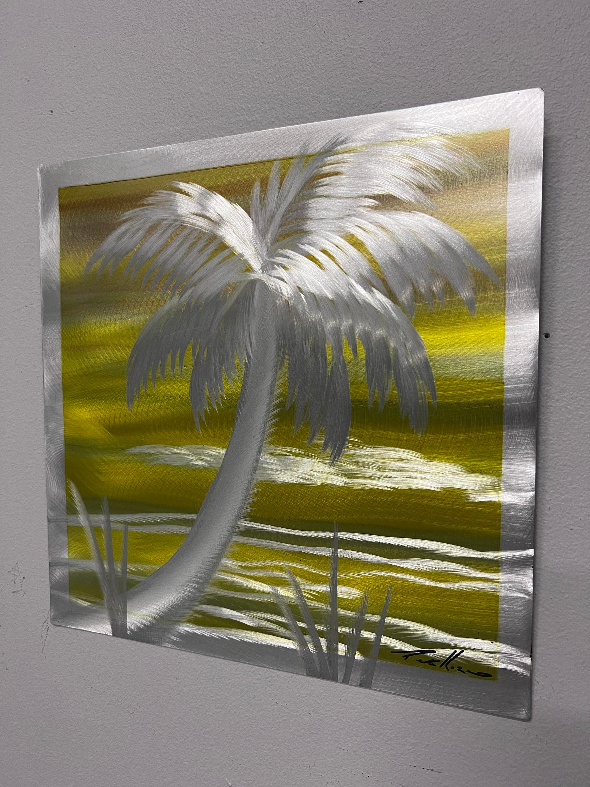 Lemon Skies Palm Pete Koza Metal Art