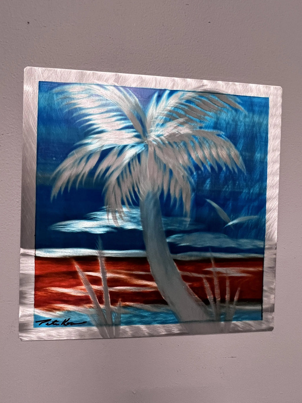 Sandbar Vibes Palm Pete Koza Metal Art