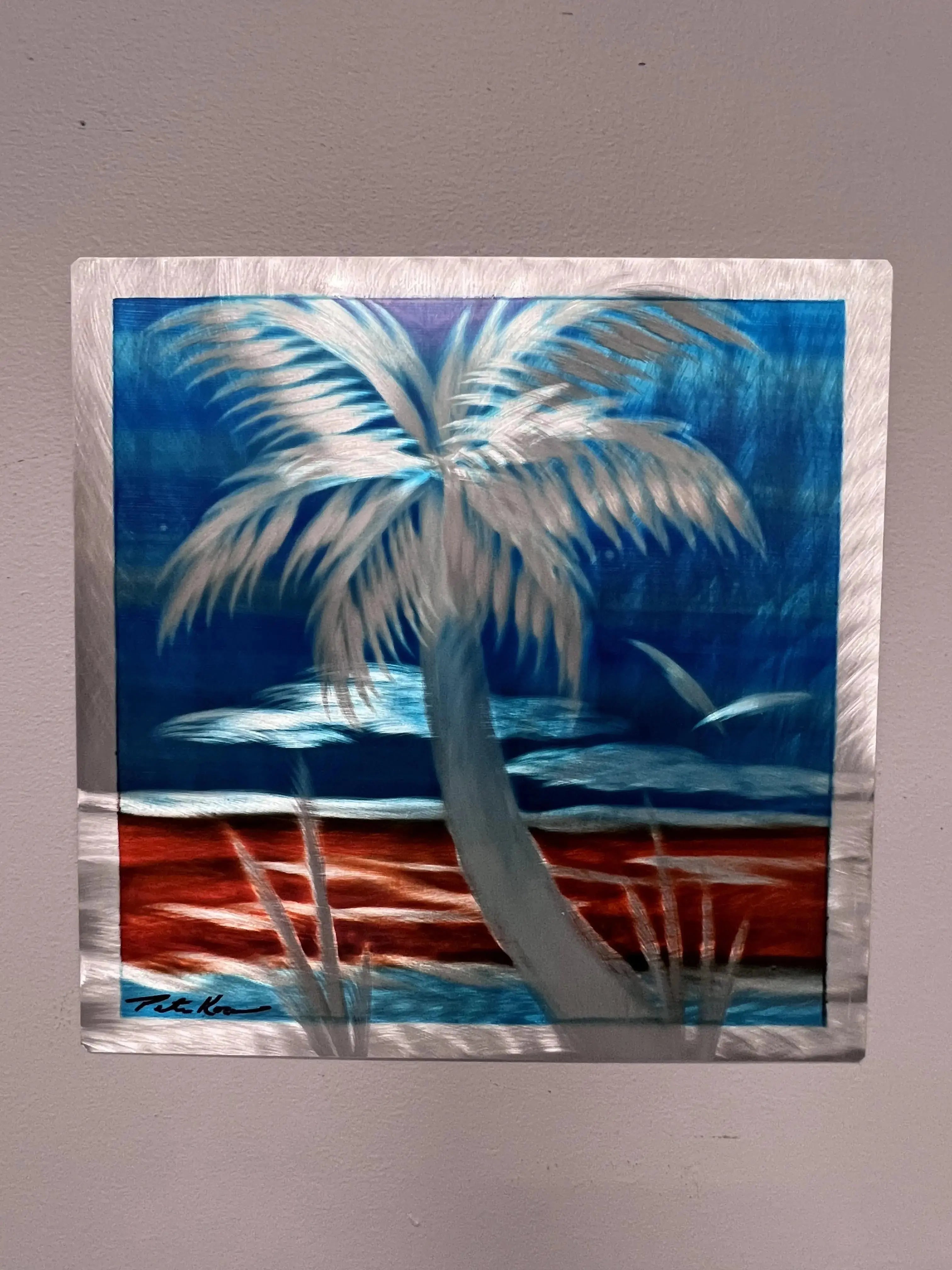 Sandbar Vibes Palm Pete Koza Metal Art