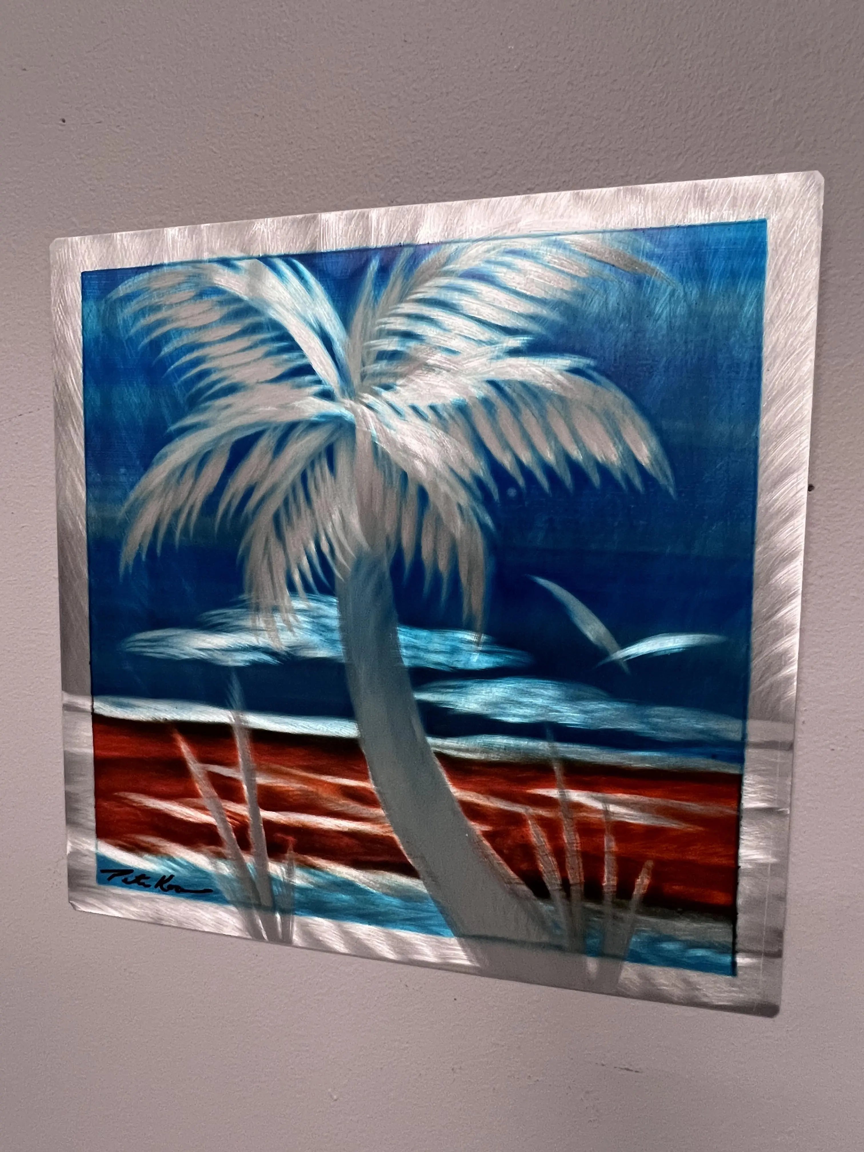 Sandbar Vibes Palm Pete Koza Metal Art
